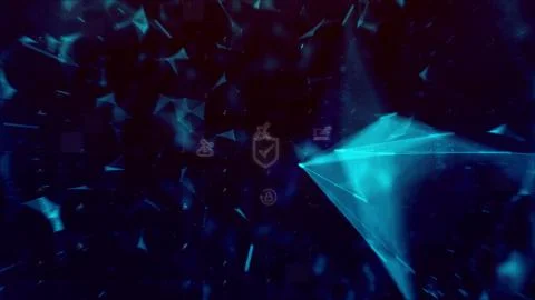 Shield Icon Cyber Security, Digital Data Network Protection, Future Technology Stock Illustration