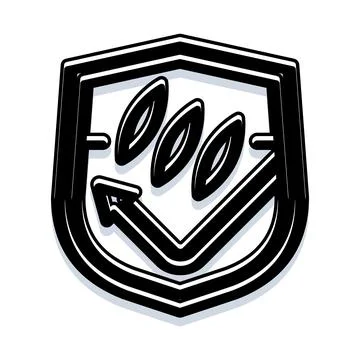 Shield icon deflecting incoming attacks bouncing away Ilustración de archivo