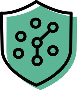 Shield icon for digital data security Stock Illustration