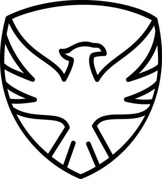 Shield icon with an eagle bird Stock Illustration