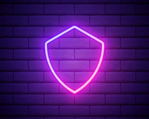 Shield icon. Elements of web in neon style icons. Simple icon for websites, w Stock Illustration