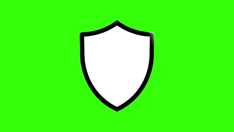 Shield icon emblem logo animated shield emblem logo green screen 4k Stock Footage 259869339