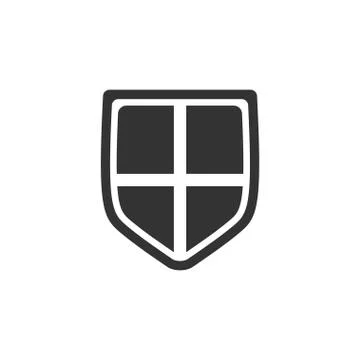 Shield icon flat Stock Illustration
