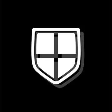 Shield icon flat Stock Illustration