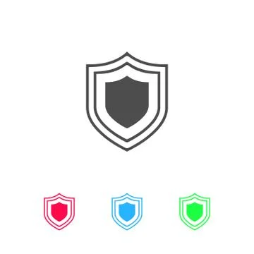 Shield icon flat Stock Illustration