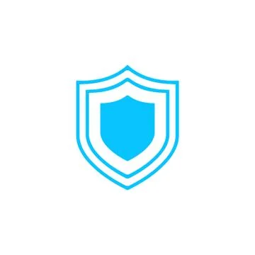 Shield icon flat Stock Illustration