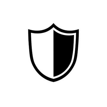 Shield icon in flat style. Security symbol Stock Illustration
