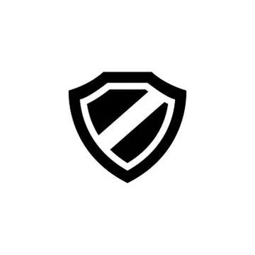 Shield Icon In Flat Style Vector For Apps, UI, Websites. Black Icon Vector Stock Illustration