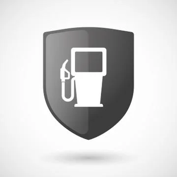 Shield icon with a gas pump Stock Illustration