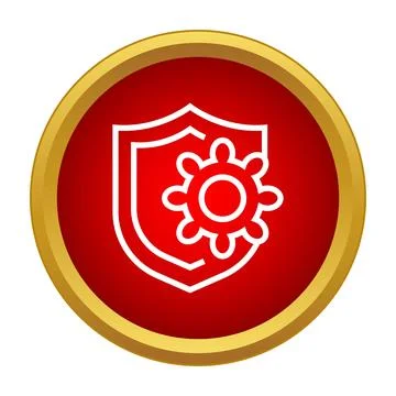 Shield icon with gear symbolizing security settings Stock Illustration