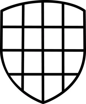 Shield icon with a grid pattern Stock Illustration