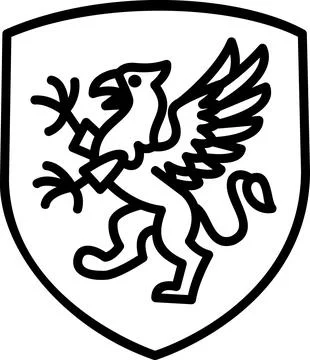 Shield icon with a griffin beast Illustrazione stock