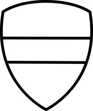 Shield icon with a horizontal stripe Stock Illustration
