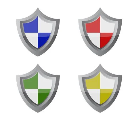 Shield icon illustrated in vector on white background Stock Illustration