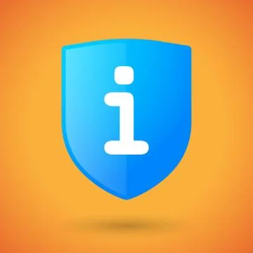 Shield icon with an info sign Stock Illustration
