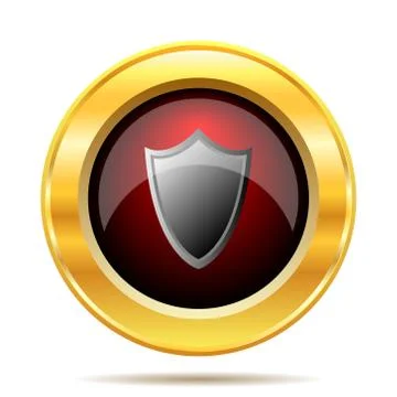 Shield icon. Internet button on white background.. Stock Illustration