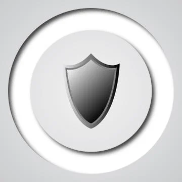 Shield icon. Internet button on white background.. Stock Illustration