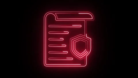 Shield Icon Isolated on Black Background, Protection Neon Line Motion Graph.. Vidéo 325613895