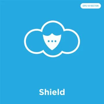 Shield icon isolated on blue background Free Stock Illustration