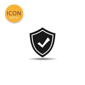 Shield icon isolated flat style. Stock Illustration