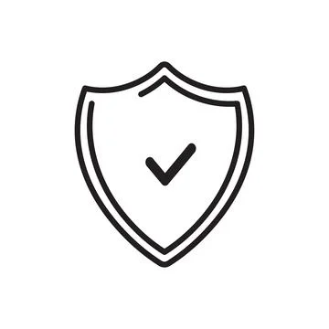 Shield icon line design template isolated Stock Photos