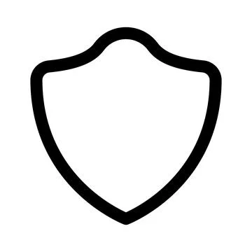 Shield icon line isolated on white background. Black flat thin icon on mode.. イラスト素材