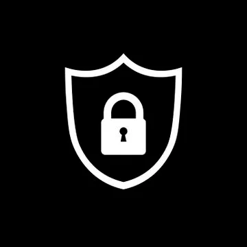Shield icon. Lock icon. Shield with lock symbol. Stock Illustration