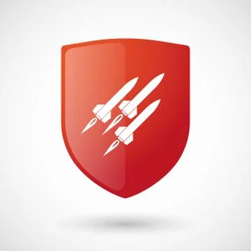 Shield icon with missiles Stock Illustration