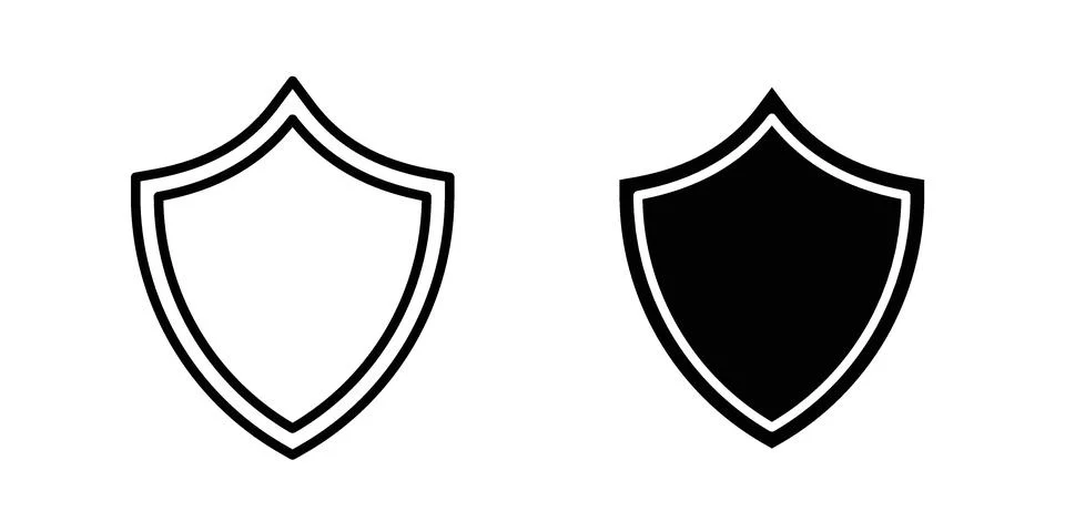 Shield icon modern style vectors set Stock Illustration