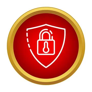 Shield icon with padlock for security protection Stock Illustration
