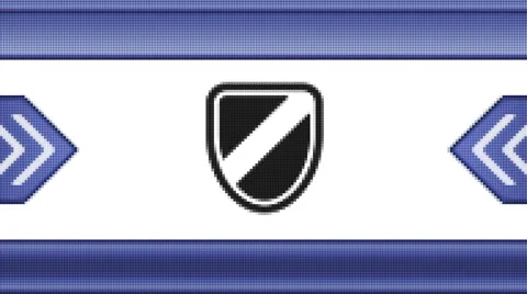 Shield icon on a pixel screen. Seamless. Video stock 52765998