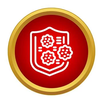Shield icon protecting against virus bacteria germs Stock Illustration