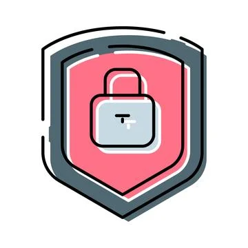 Shield icon protecting data information privacy security concept Stockillustratie