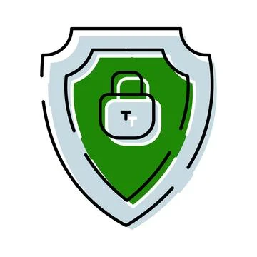Shield icon protecting data with a padlock Stock-Illustration