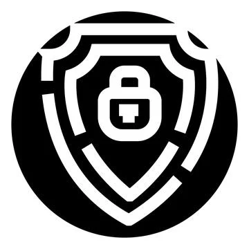 Shield icon protecting lock for data security 스톡 일러스트