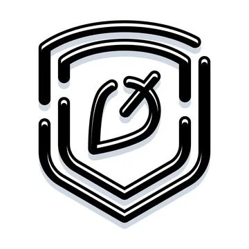 Shield icon protecting nature with leaf symbol Stock Illustration