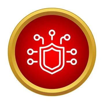 Shield icon protecting network data security Illustrazione stock