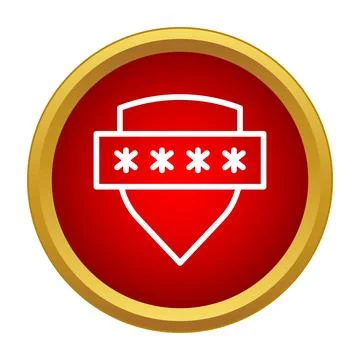 Shield icon protecting password for online security Stock Illustration