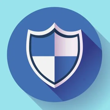 Shield icon - protection symbol. Flat design style. Stock Illustration