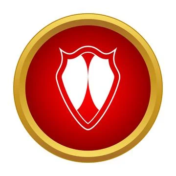 Shield icon on red background providing protection and security イラスト素材