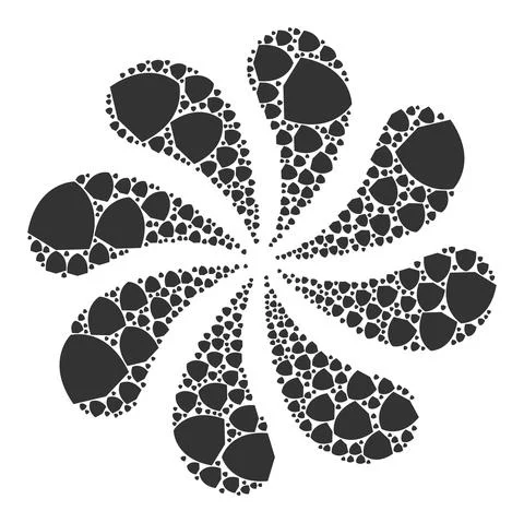 Shield Icon Rotation Abstract Flower Stock Illustration