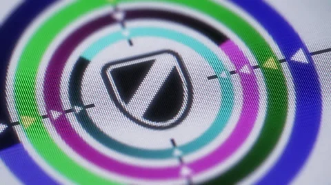 Shield icon on the screen. Looping. Video stock 42471097