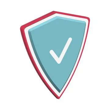 Shield icon security, protection, successfully tested, shield with check mark Stock Illustration