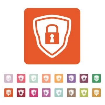 The shield icon. Security symbol. Flat Stock Illustration