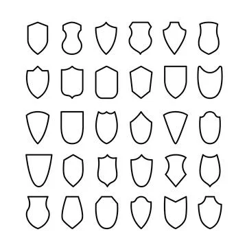 Shield icon set. Collection of security shield. Knight award. Vector Stock-Illustration