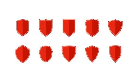 Shield icon set in flat. Safe and protect logo. Security symbol. Vector on is Stock Illustration