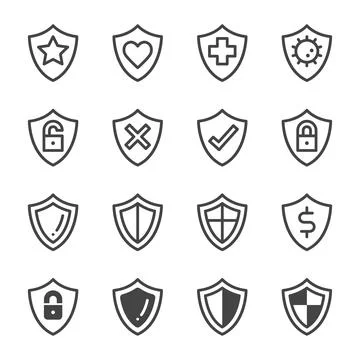 Shield icon set イラスト素材