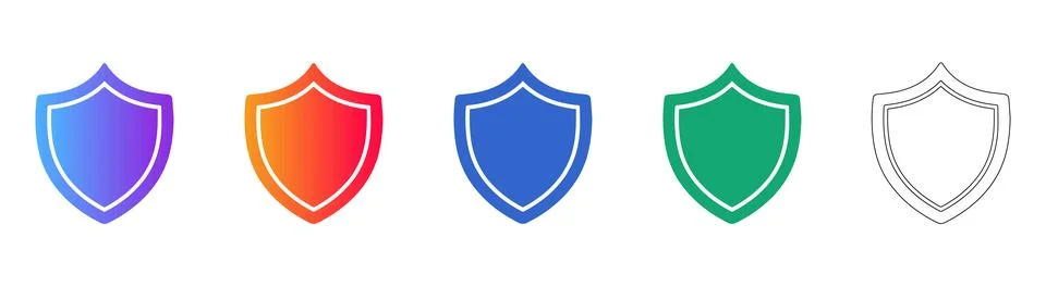 Shield Icon Set Stock Illustration