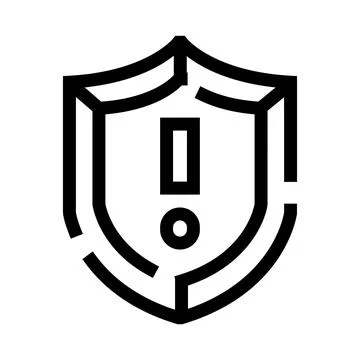 Shield icon showing security warning and alert signal イラスト素材