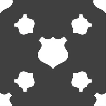 Shield icon sign. Seamless pattern on a gray background. Vector Stock Illustration